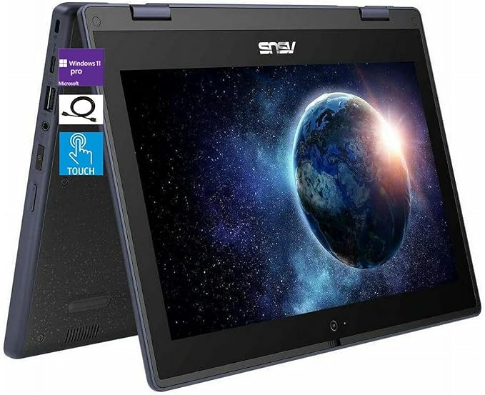 ASUS 11.6" HD Touchscreen 2 in 1 Educational Laptop, Intel Celeron N100 Processor, 4GB RAM 1TB SSD, Wi-Fi 6, Bluetooth 5.1, Spill Resistant, Anti Glare Coating, Windows 11 Pro, Mineral Gray