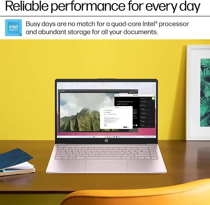 HP Ultrabook, Intel CPU, 8GB RAM, 1.6TB Storage (128GB OnBoard w/ 512GB Portable Drive + 1TB OneDrive), Up to 12 Hours Battery Life, Windows 11 Pro, Tranquil Pink, w/WOWPC 3-in-1 Bundle