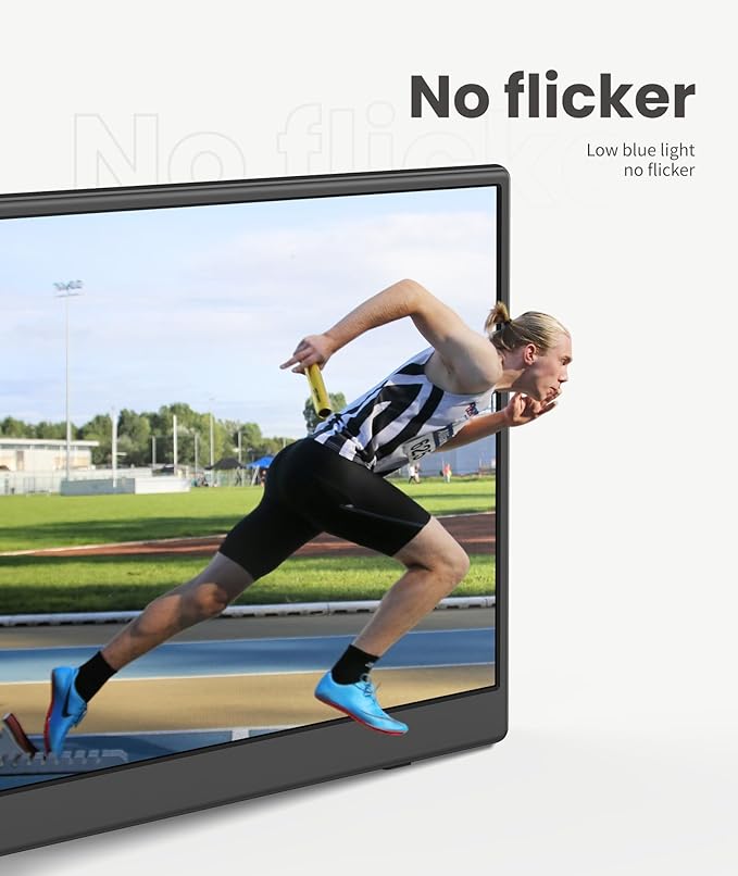 Wireless Portable Monitor for Laptop/PC, 15.6" FHD IPS Travel Monitor with Stand, Built-in G-Sensor, Auto Rotate, HDMI/Type-C, Eye Care, PU Bag, VESA Mount for Mac/Phones/PS5/PS4/Xbox/Switch