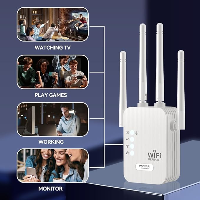 WiFi Extender, 2025 Fastest WiFi Booster,WiFi Extenders Signal Booster for Home, WiFi Repeater with Ethernet Port Covers up to 9880sq. ft and 55 Devices-Medium-2.4GHZ