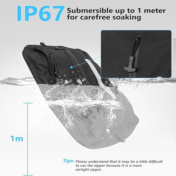 2025 Vacuum Bags for Travel with See-Through Window & 5KPa Pump Space Saver Vacuum Seal Bags for Clothing Travel IP67 Reusable Packing Organizers for Luggage, Backpack, Suitcase Black 2PC+Pump