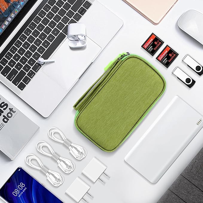 Skycase Zipper Pencil Case - Waterproof Aesthetic Pencil Pouch Case Large Capacity, All-in-One Double Layers Cord Case Organizers Traveling for Accessories,Pen, Pencil, Charger, Cable, Green