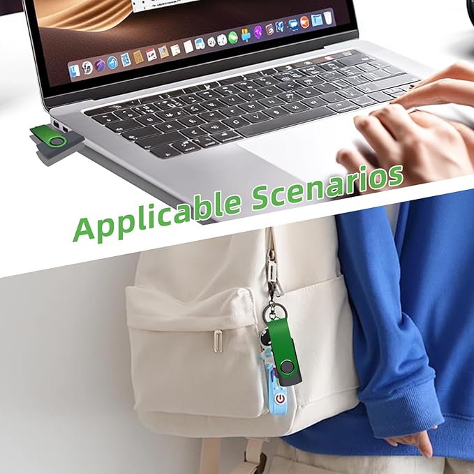 10 Pack 32GB USB Flash Drive,XUANREG USB 2.0 Thumb Drives Bulk Drive Memory Stick with Sticker Paper and Lanyards, Bulk USB Drives Green