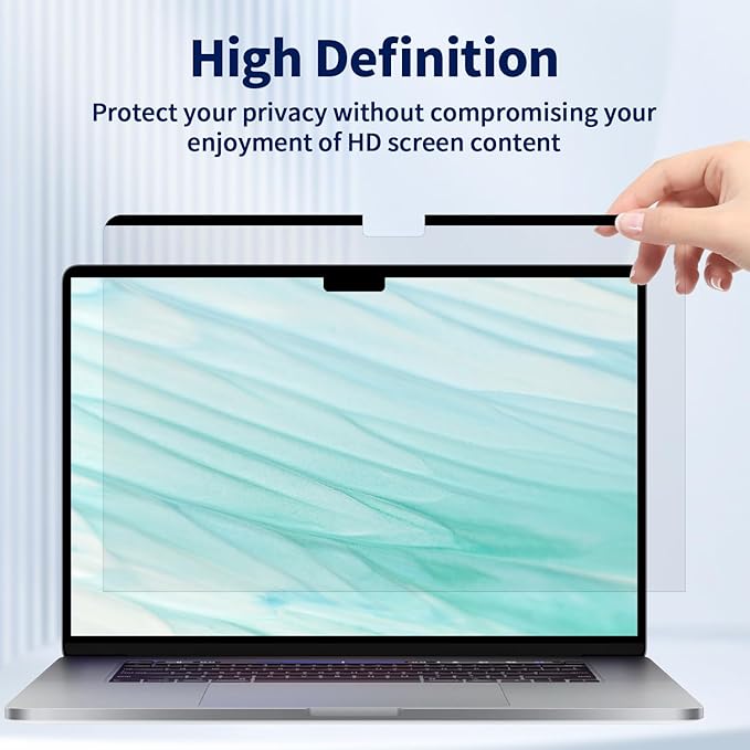 Magnetic Privacy Screen for MacBook Air 13.6/13 Inch (2022-2025, M2, M3, M4), Removable Matte Laptop Privacy Screen Anti Glare Blue Light Filter - Anti-Spy for Mac 13.6in Computer