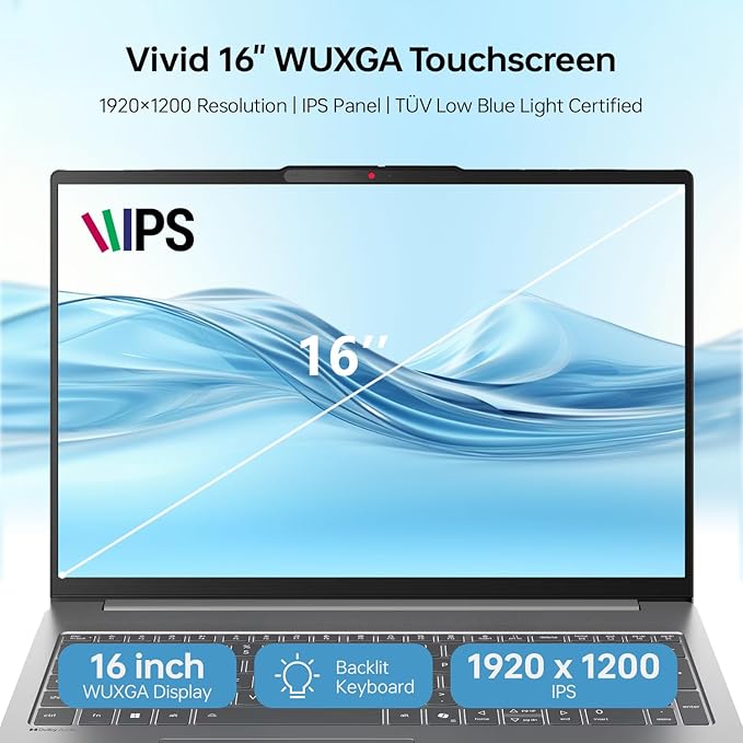 Lenovo 2025 IdeaPad Slim Business AI-Powered Laptop, 16" WUXGA Touchscreen, Intel Core 7 240H, 64GB DDR5 RAM, 4TB SSD, Copilot, Webcam, Backlit, Wi-Fi 6, W11P, Bundle with ADATA 512GB External SSD