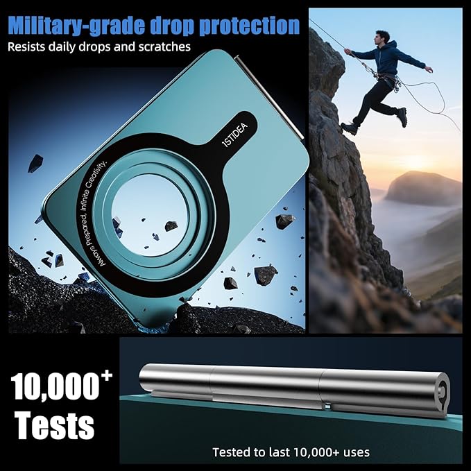 Phone Tripod Stand, Aluminum Alloy Mini Tripod Compatible with Magsafe iPhone 17/16/15/14/13/12 Series, Foldable Strong Magnetic Phone Stand, Mult-Angle Adjustment Selfie Stick