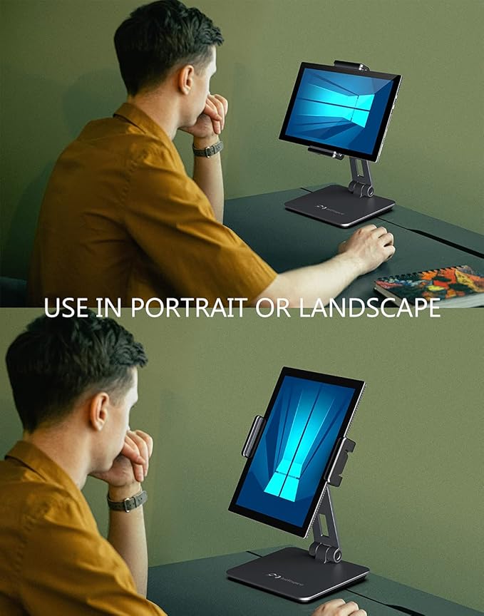 Surface Pro Stand - Heavy Duty Aluminum Alloy Tablet Stand for 4.7''-13'' Screens, iPad Pro 12.9/11, Samsung Galaxy Tabs and More (Dark Grey)