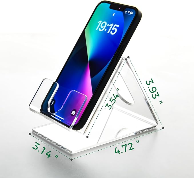 Acrylic Cell Phone Stand, Portable Clear Phone Stand for Desk, Compatible with iPhone 17 16 15 14 13 Pro Max Mini 12 11 Plus SE, Switch, Android Smartphone, Pad, Tablet, Desk Accessories