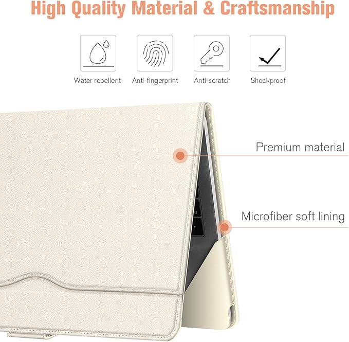 Fintie Sleeve Case Cover for MacBook Air 13.6 A3240 A3113 A2681 M4 M3 M2, Air 13 A2337 (M1) / A2179 / A1932, MacBook Pro 13 A2338 (M2 M1) / A2251 / A2289 / A2159 / A1989 / A1706 / A1708, Starlight