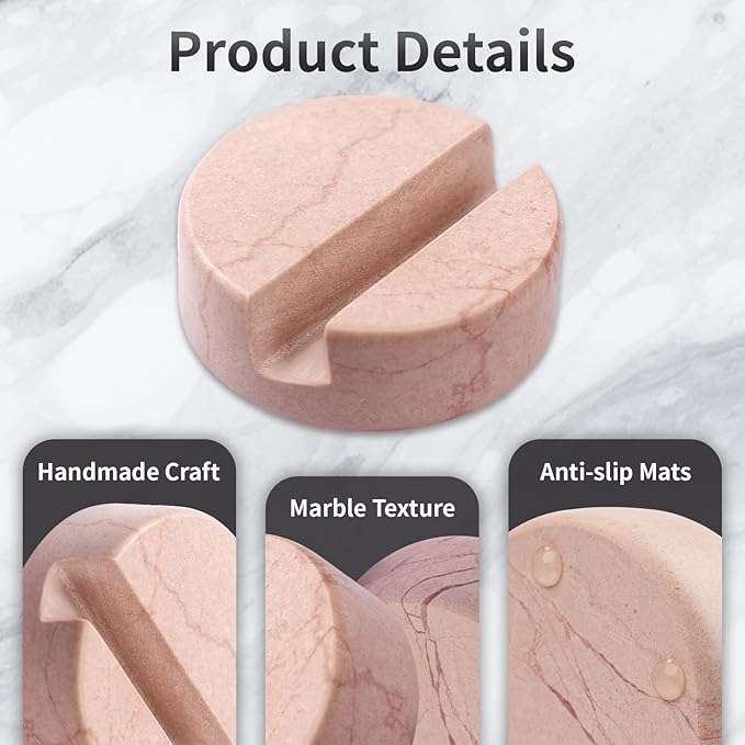 Marble Phone Stand for Desk - Cell Phone Holder for Nightstand Office Decor Telephone Boho Pink Marble Kitchen Accessories