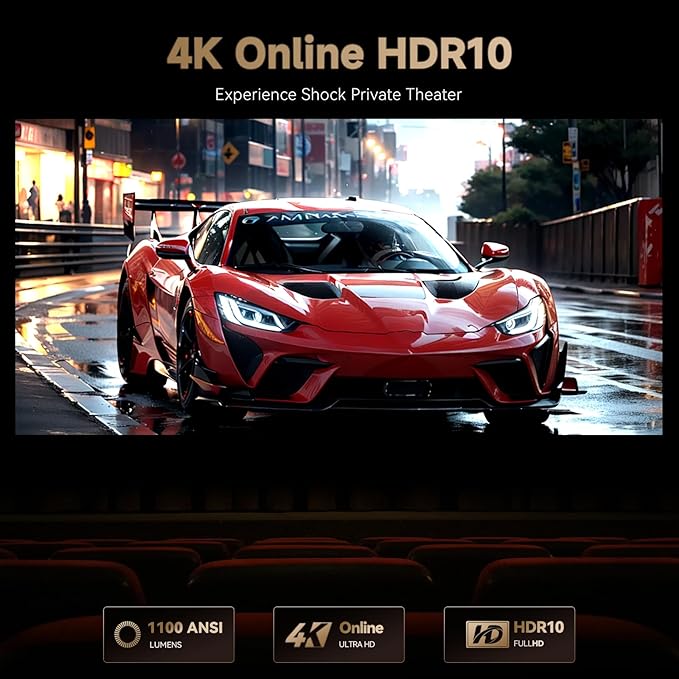 Google TV Projector 4K Supported, Wanbo X5 Pro 1100 ANSI Smart Projector with WiFi and Bluetooth, Outdoor & Home Movie Proyector, Auto Focus & Keystone, 26dB Quiet, HDMI 2.0, Voice Control, HDR10