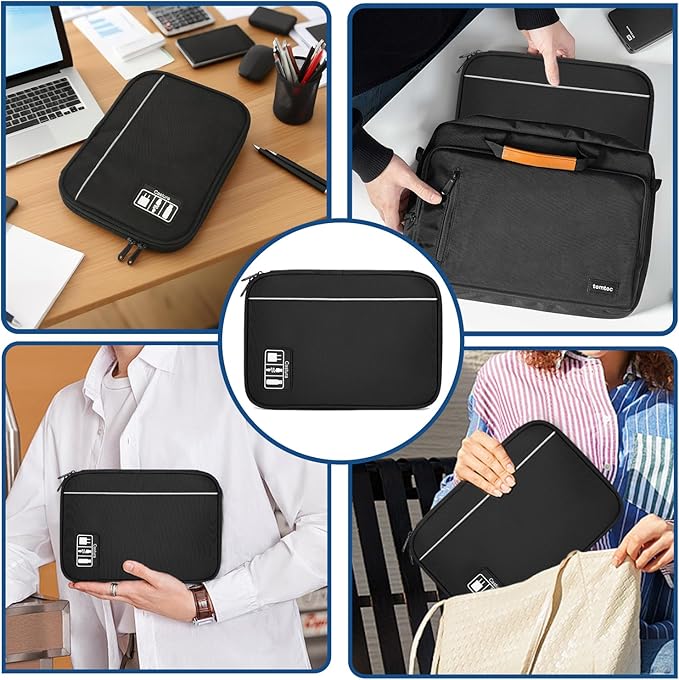 Electronic Organizer Travel Case, All-in-One Portable Cable Organizer Bag for Storage, Tech Organizer Travel Accessories for Cables, Chargers, Power Bank, Flash Drive,SD Card