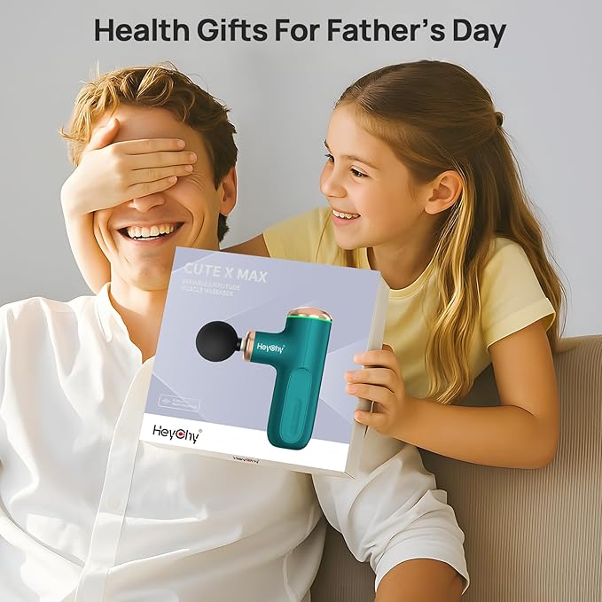 Mini Massage Gun with Heat Function, Heated Massage Head for Deep Tissue Pain Relief, Portable Muscle Massager for Athletes, Compact Percussion Gun