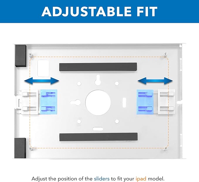 Mount-It! Anti-Theft Tablet Kiosk, Locking Countertop Tablet Enclosure with Freestanding Base, Universal Enclosure for iPads Gen 7, 8, 9 and 10, iPad Pro, iPad Air, White