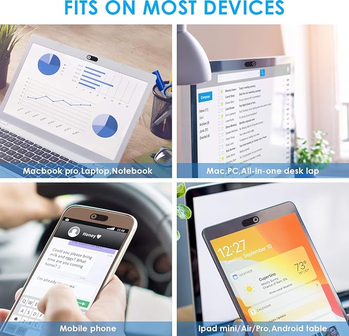 Webcam Cover Slide, Ultra Thin Phone Camera Cover, Camera Cover Blocker for Macbook, iMac, Laptop, Desktop, Pc, iPad, iPhone, Smartphone Protect Your Visual Privacy Security (Pink/Blue/Green-3 Pack)