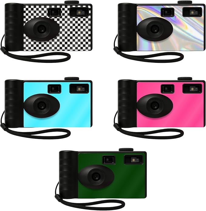 LENSY Screen Free Digital Camera | Four Built in Filters | Rechargeable, 8mp, Lightweight, Focus-Free, Auto-Flash, Easy-to-Use, Reusable, Retro Film-Style Photos (Holographic)
