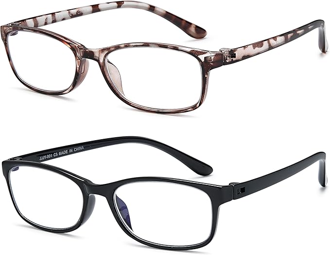 EYEURL Reading Glasses Womens Blue Light Blocking - 2 Pack Lightweight Computer Readers +0.75 Glare Blocking Ladies Eyeglass