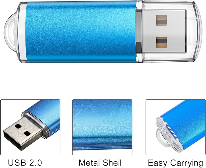 TOPESEL USB Flash Drive 5 Pack 4GB USB 2.0 Flash Drive Memory Stick USB Drive Thumb Drives USB Stick (5 Mixed Colors: Black Blue Green Red Silver)