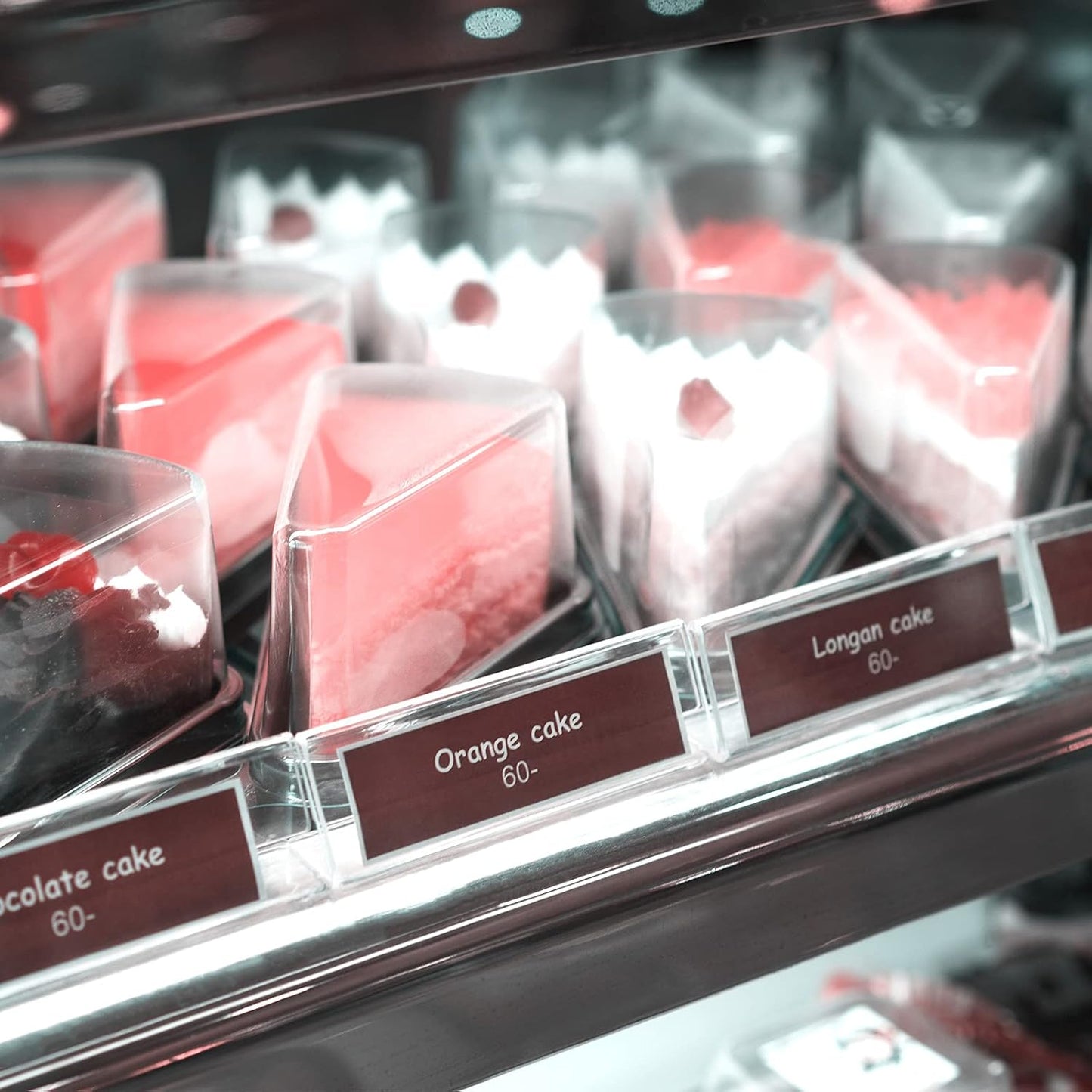 Yalikop 24 Pcs Acrylic Name Plates for Desk 2 x 8 Inches Clear Slant Back Sign Holder Stand License Label Holder for Back to School Classroom Office Conference Business Meeting Table Display