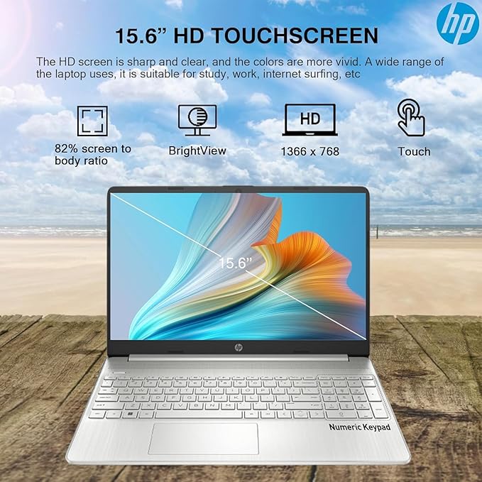 HP Flagship 15.6" HD Touchscreen Laptop Computer, 6-Core Intel i3 Processor, 64GB RAM, 2.5TB Storage (2TB SSD + 500GB Ext), Wi-Fi, Long Battery, HubxcelAccessory, Lifetime Office 2024, Win 11 Pro