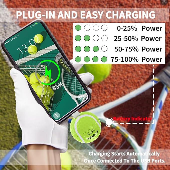 2000mAh Creative Golf Ball Power Bank, Emergency Mini Power Portable Charger USB-C, Compatible with iPhone15,16，17,15 Plus,15 Pro Max, Gift for Golf Lover Men Women (Tennis Golf Power Bank)