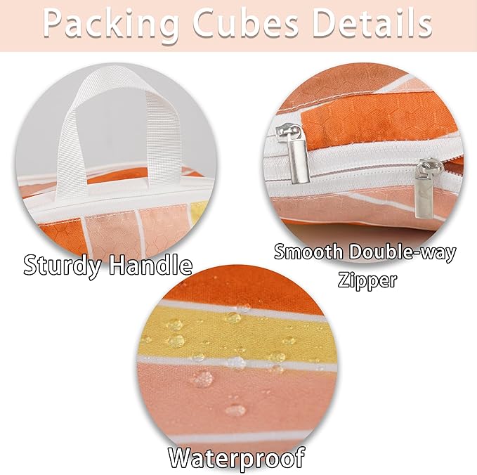 8 Pcs Compression Packing Cubes Travel for Suitcases, Waterproof Luggage Organizer Washable Storage Bags Set for Backpack Travel- Packaging Cubes for Carry-Ons and Storage
