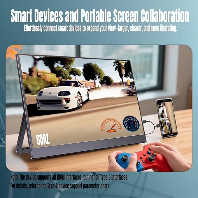 14" Portable Monitor Ultra-Slim 3000 * 2000P LTPS/ 3K HDR,Bracket Laptop Screen Extender, HDMI/Type C Port Second Screen for Laptop/PC/Mac/Phone/Xbox/PS4/Switch