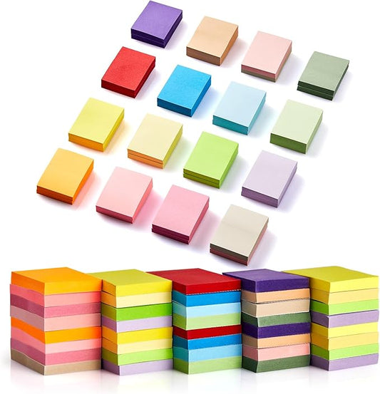 (40 Pads) Sticky Notes 1.5x2 in, 16 Colors Post Self Stick Pad Its, Clean Removal Colorful Mini Pads Bulk for Office, Home, School,Teachers, Meeting, Notebooks