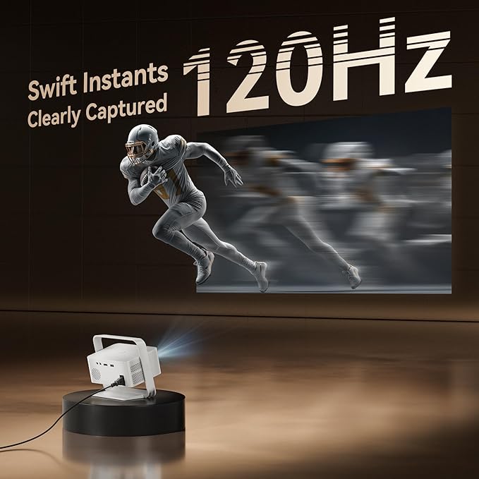 Projector with WiFi and Bluetooth, Smart 4K Projector Built-in 10,000+ APPS for Dolby Audio Home Theater Movie, Native 1080P Portable Outdoor-Proyector with HDR10+