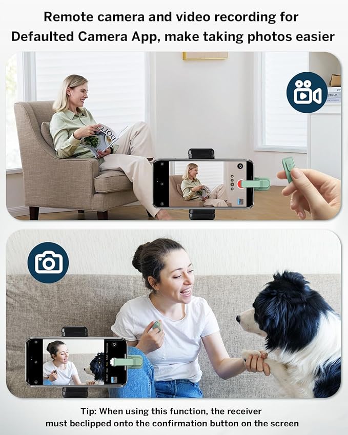 [Case-Friendly] Remote Control Page Turner Ring for Kindle Paperwhite Oasis Scribe Kobo eReaders, Camera Camcorder Remote Controls, Page Turner Clicker for iPhone ipad Tablets with Storage Bag Green