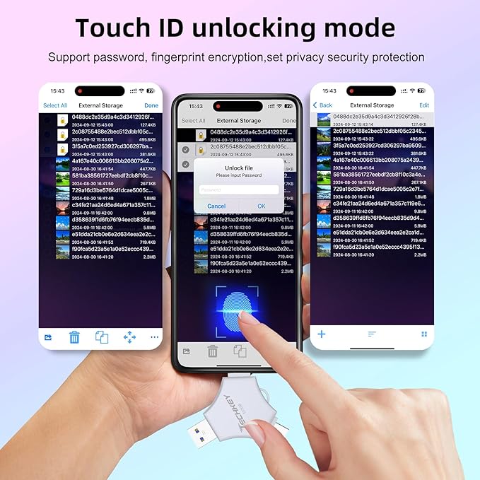 MFi Certified USB 3.0 Flash Drive 512GB for iPhone, 3in1 External Memory Photo Keeper Storage Stick for Picture/Video/Data Saver/Backup, High Speed Thumb/Jump/Hard Drives for iPhone/iPad/Android/PC