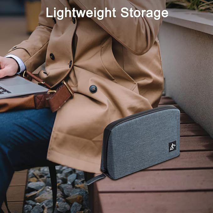 Electronic Organizer Travel Case – Waterproof Cable Bag for Cord, Charger, Hard Disk, Power Bank – Small Tech Storage for Travel, Backpack, Business Trip, Airplane