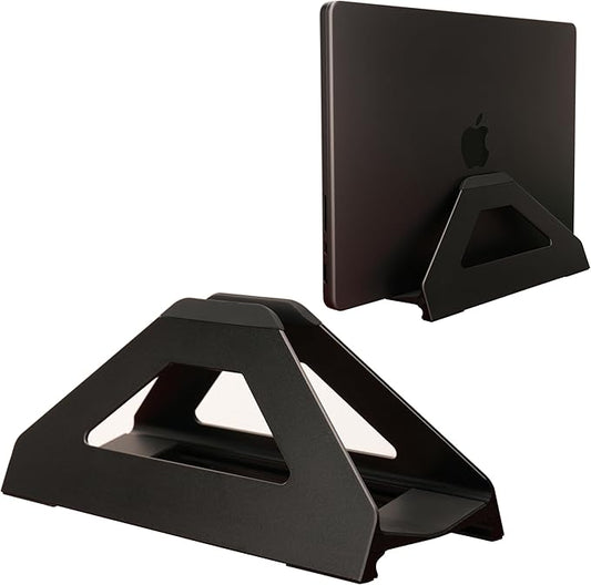 Vertical Laptop Stand, Space Saving Holder with Tool-Free Width Adjustment, Pretty Anodized Aluminum for Desk, Universal Fit for 10-17" Laptop