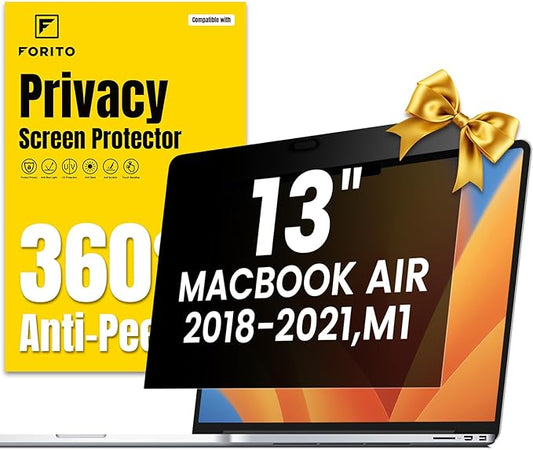 F FORITO 360° Privacy Screen Protector Compatible with MacBook Air 13 inch (2018, 2019, 2020, 2021, M1), Anti Peeping, Anti Glare and Scratch Resistant Laptop Privacy Screen Shield