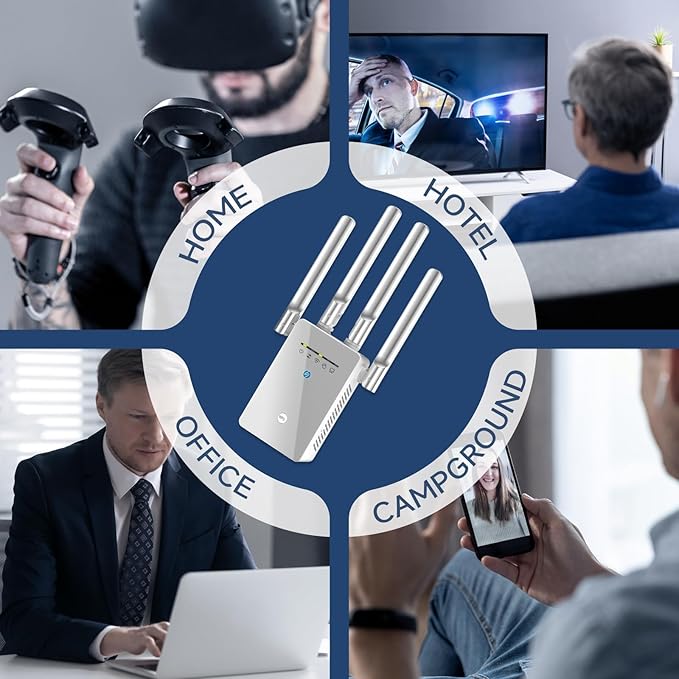 2026 Best WiFi Extender Signal Booster - 6X Faster Internet Extender WiFi Booster for Home, Long Range up to 15,588 Sq Ft, WiFi Repeater w/Ethernet Port, 1-Tap Setup, Compatible with Wireless Routers