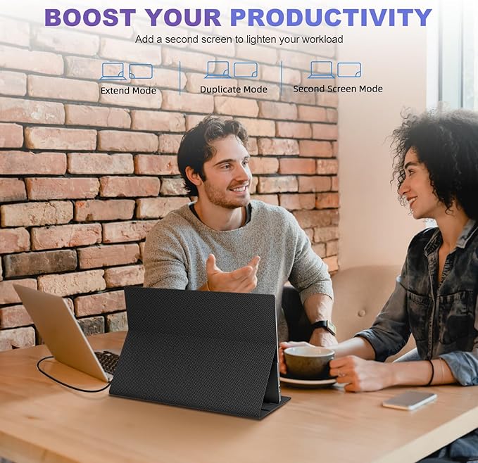 18.5 Inch Portable Monitor for Laptop, FHD 1080P 100% sRGB Travel Monitors for Laptop, Portable Computer IPS Display w/VESA, External Monitor USB-C HDR HDMI Portable Screen w/Smart Cover & Speakers