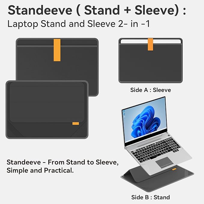 Smatree MobileBase Laptop Shoulder Sleeve with Stand for 15.6 inch Acer Aspire 1/3/Vero Green Laptop, for 15.6 inch Aspire Go 15/3D 15 SpatialLabs Edition, for Acer Nitro V 15 Case (A485S)