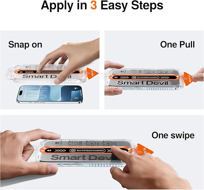 SMARTDEVIL 2 Pack Screen Protector for iPhone Air, 9H Hardness Military Grade Shatterproof HD Tempered Glass, Easy to Install, Bubble-Free and-Dust-Free Box