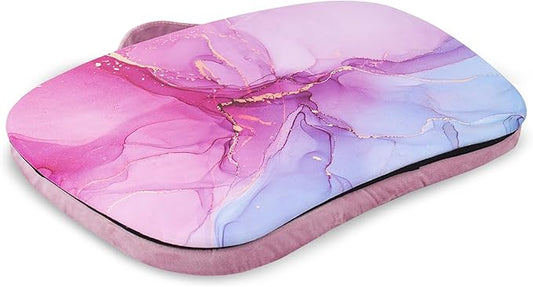 Laptop Desk with Phone Holder and Device Ledge - Portable Lap Desk with Pillow Cushion,Fits up to 15.6 inch Laptop for Home Office (1-Purple Blue Splash Ink)