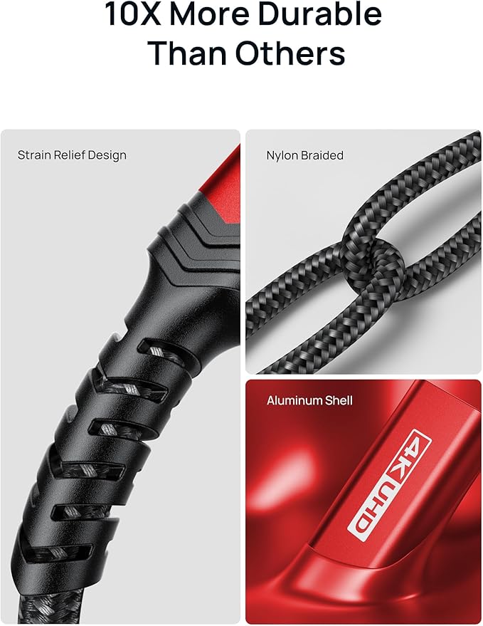 JSAUX USB C to HDMI Adapter, 4K USB Type-C to HDMI Female Adapter [Thunderbolt 3 Compatible] for iPhone 15 Pro Max/15 Plus, MacBook Pro/Air, Surface, Samsung Galaxy S21 S20 Ultra, Dell XPS 15 -Red