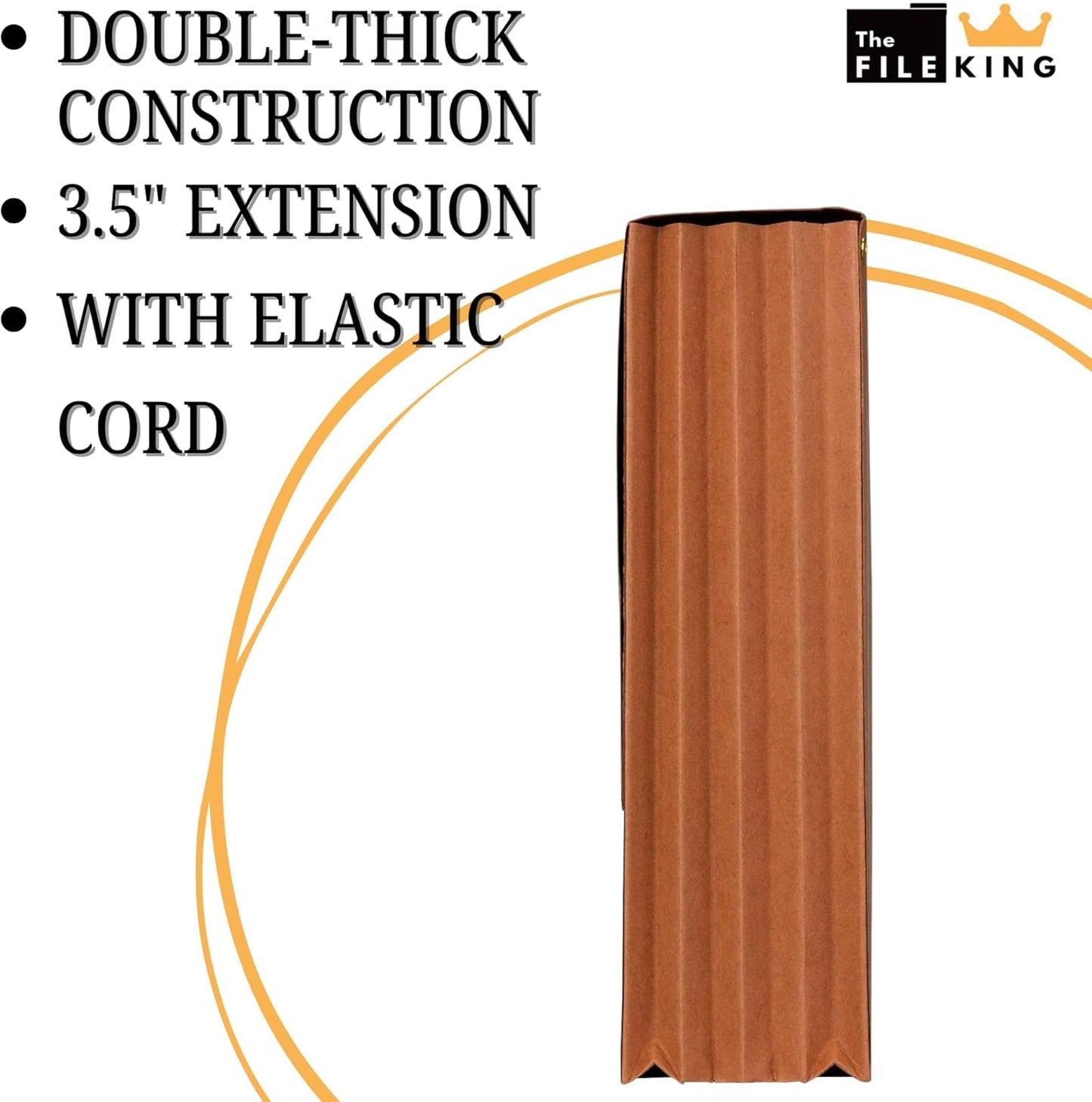 The File King Expanding File Wallet - Legal Size, 10 Redropes | USA Made | 3.5” Expandable File Folders | Redwell Folders Legal Size Wallets | Red Rope Expanding File Folder with Flap & Elastic Cord