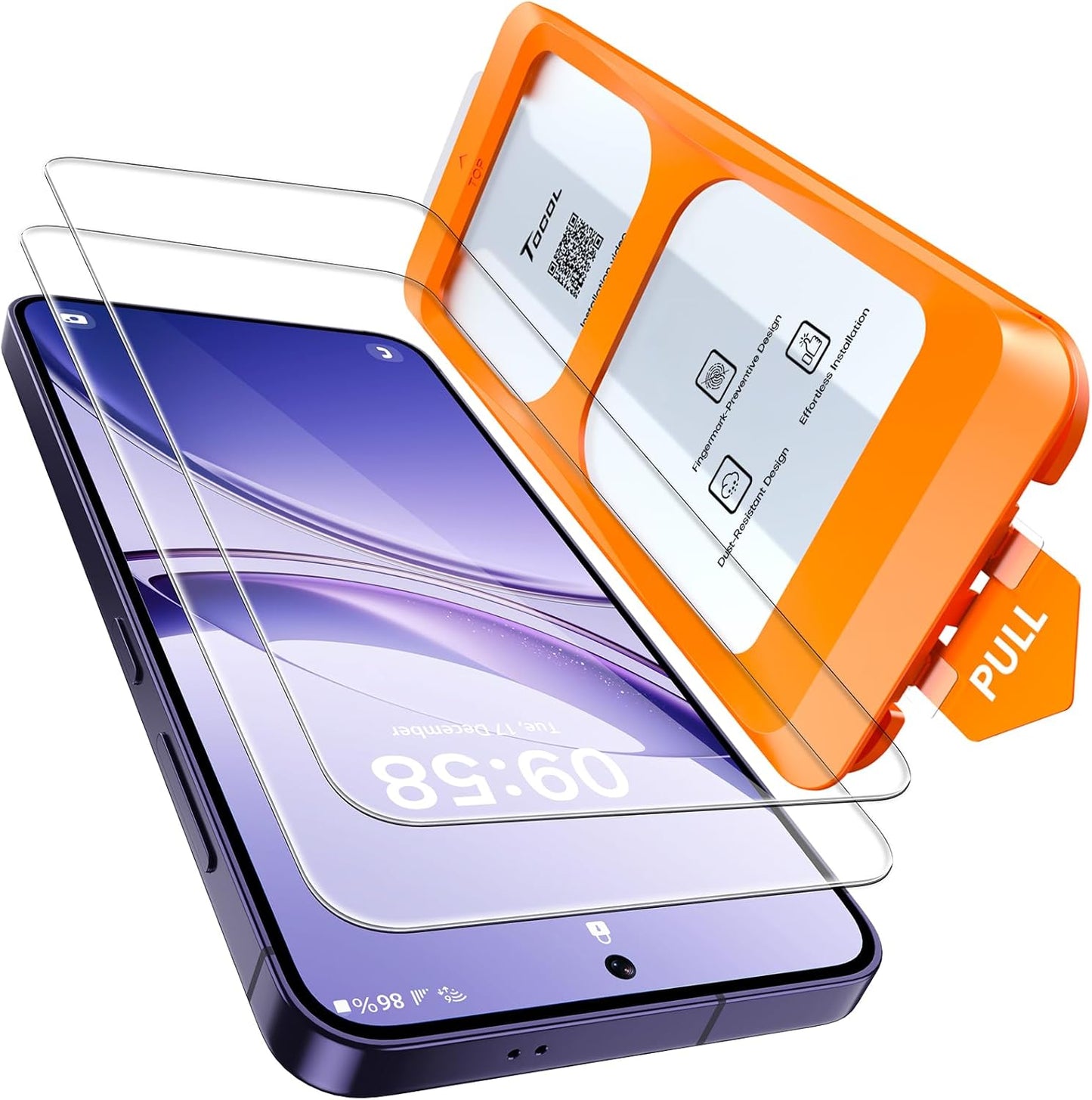 TOCOL for Samsung Galaxy S24 Plus Screen Protector 9H Hardness Military Grade Shatterproof HD Tempered Glass 2 Pack