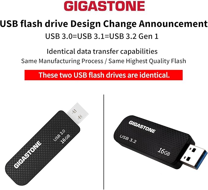 Gigastone Z30 16GB USB3.0 Flash Drive, Capless Retractable Design Pen Drive, Carbon Fiber Style, Reliable Performance & Durable