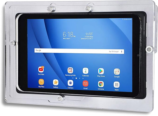 TABcare Security Anti-Theft Acrylic VESA Enclosure for Samsung Galaxy TAB A 10.5 with Wall Mount Kit (Clear, TAB A 10.5)