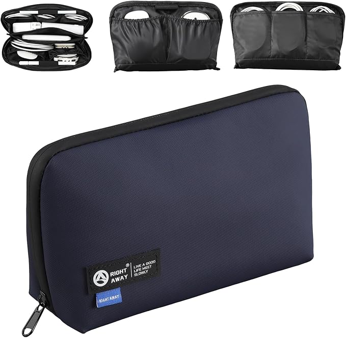 RIGHT AWAY Electronic Organizer,Waterproof Travel Accessories Storage, Tech Pouch for Cord, Power bank, Airpods, Daily Items