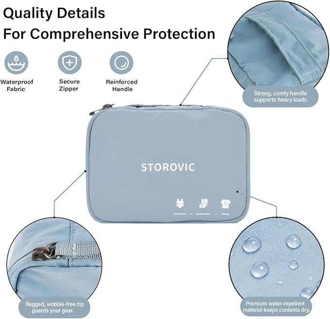 Packing Cubes for Travel Luggage Organizer Bags, Rapid-Odor-Elimination Sock & Underwear Cube, Water-Resistant Gym Bag, Soft Portable Packing Cubes for Travel（12.6” × 8.5” × 4.7”） M