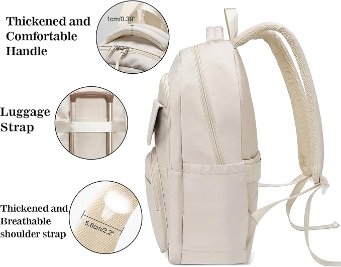 FOXLOVER Travel Laptop Backpack, Anti-Theft Slim Business Backpack, School College Bag for Men & Women, Fits 15.6 Inch Laptop