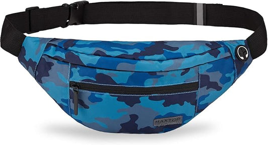 MAXTOP Large Crossbody Fanny Pack with 4-Zipper Pockets,Gifts for Enjoy Sports Festival Workout Traveling Running Casual Hands-Free Wallets Waist Pack Phone Bag Carrying All Phones