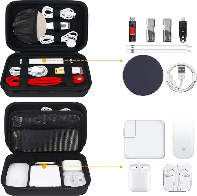 BOVKE Travel Cable Organizer Hard Protective Case