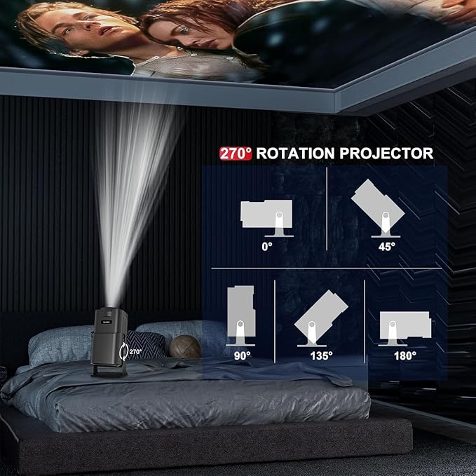 [ 2025 Netflix Licensed ] 4K Projector with Wifi Bluetooth, Android 13 Smart Projector w Built-in Netflix/YouTube/PrimeVideo/D+, Auto Keystone, 1080P Native Mini Portable Projector for Outdoor Movies